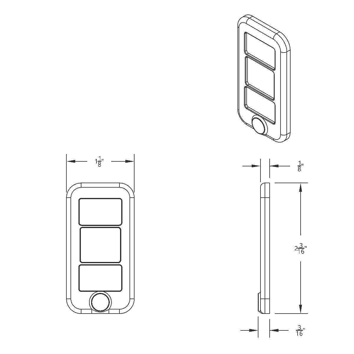 Rocker Switch Cover With 3 Openings With Indented For Freightliner (3-Pack)