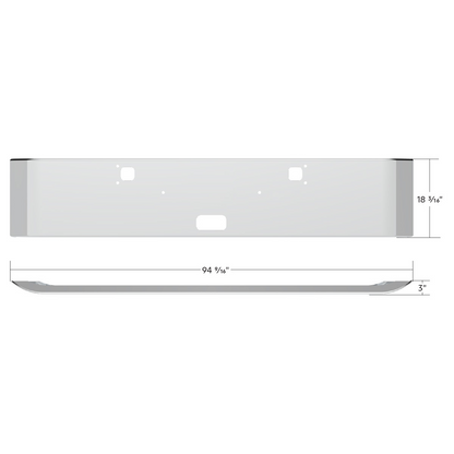SS Clad Aluminum Bumper For 1982-2024 Kenworth W900 - Curved Ends
