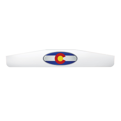 4" X 24" Chrome Bottom Mud Flap Weight With Oval Colorado Flag Emblem