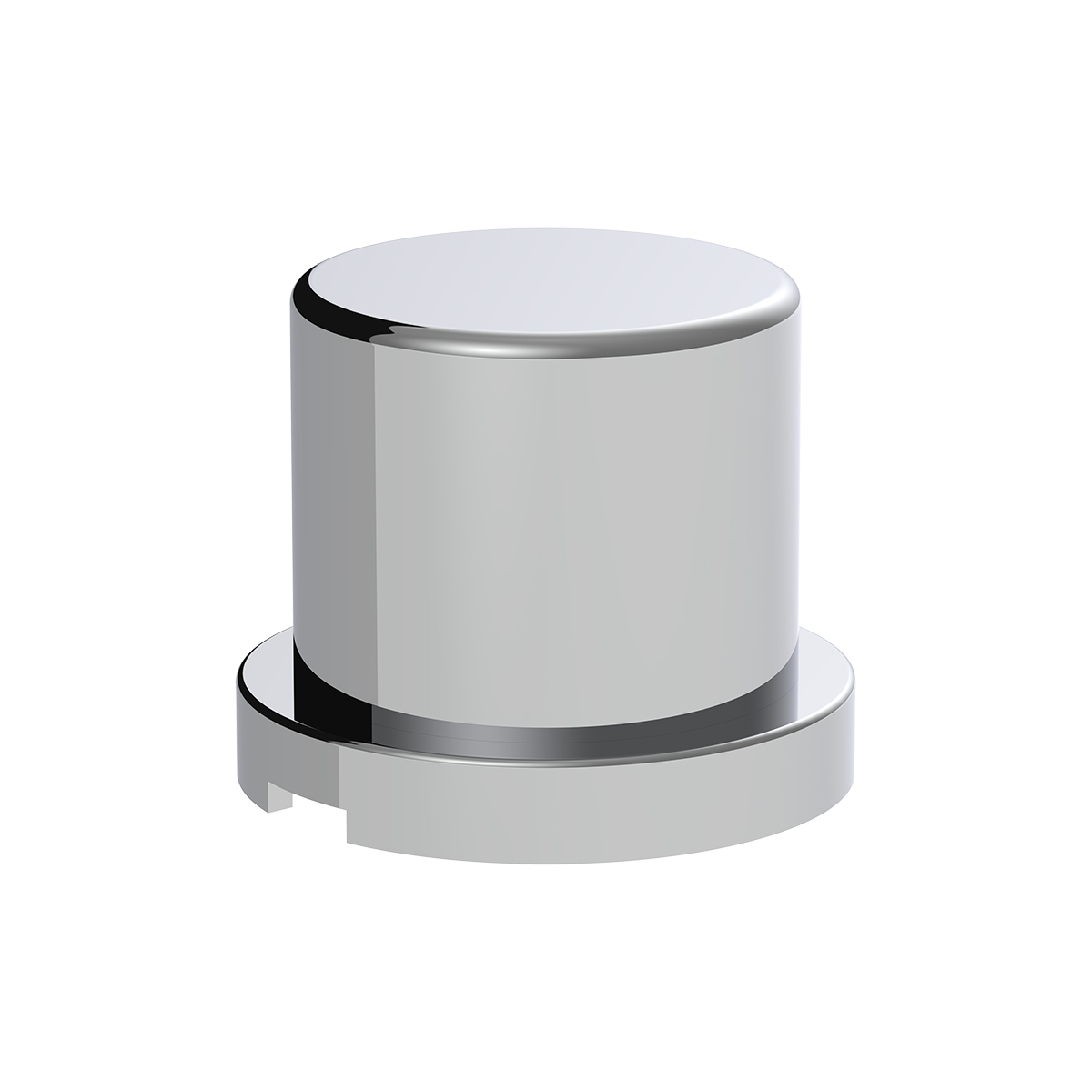 15/16" x 1-3/16" Chrome Plastic Flat Top Nut Covers - Push-On (10-Pack)