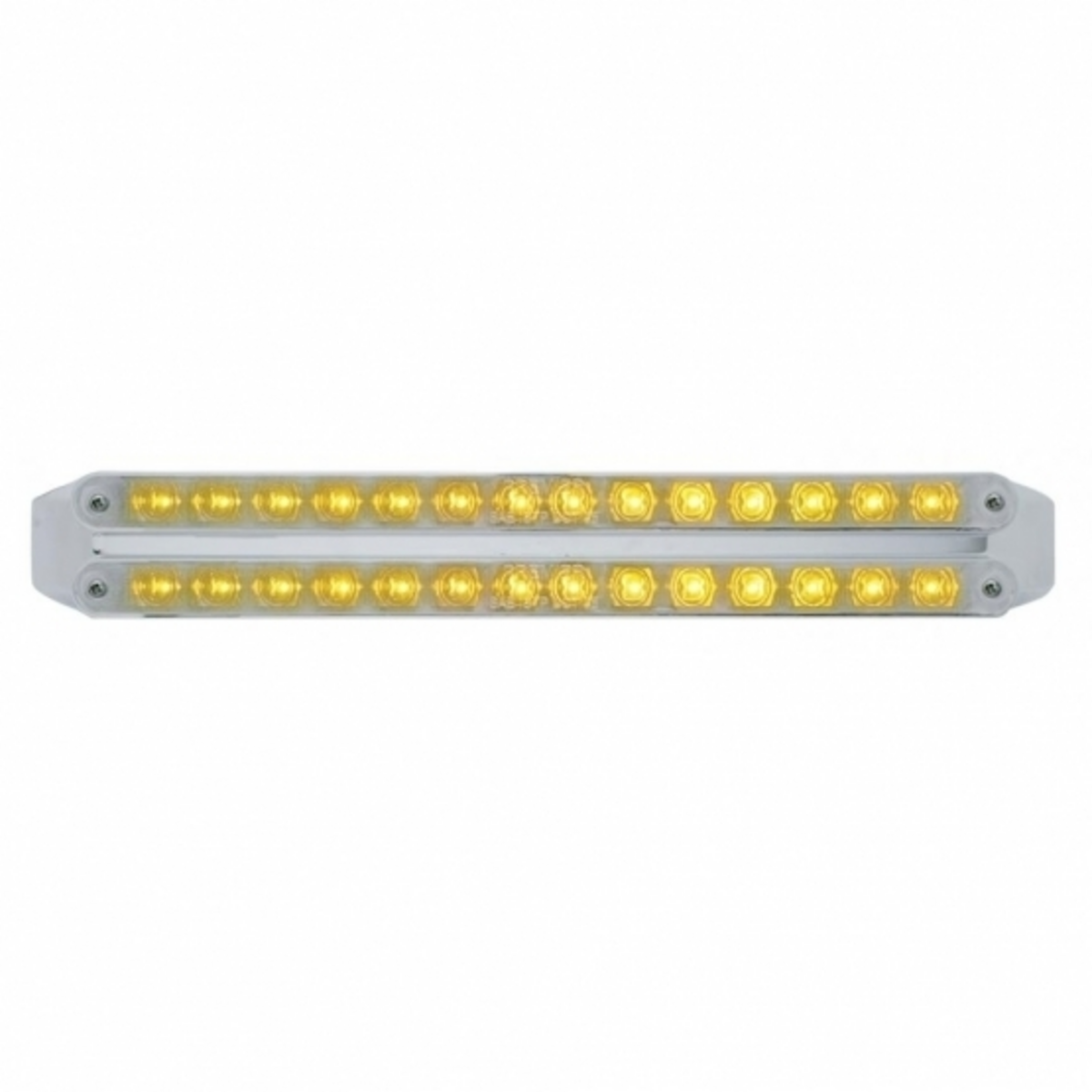 Dual 14 LED 12" Turn Signal Light Bars - Amber LED/Chrome Lens