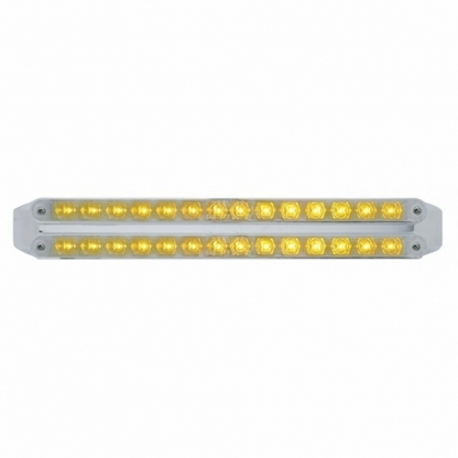 Dual 14 LED 12" Turn Signal Light Bars - Amber LED/Chrome Lens