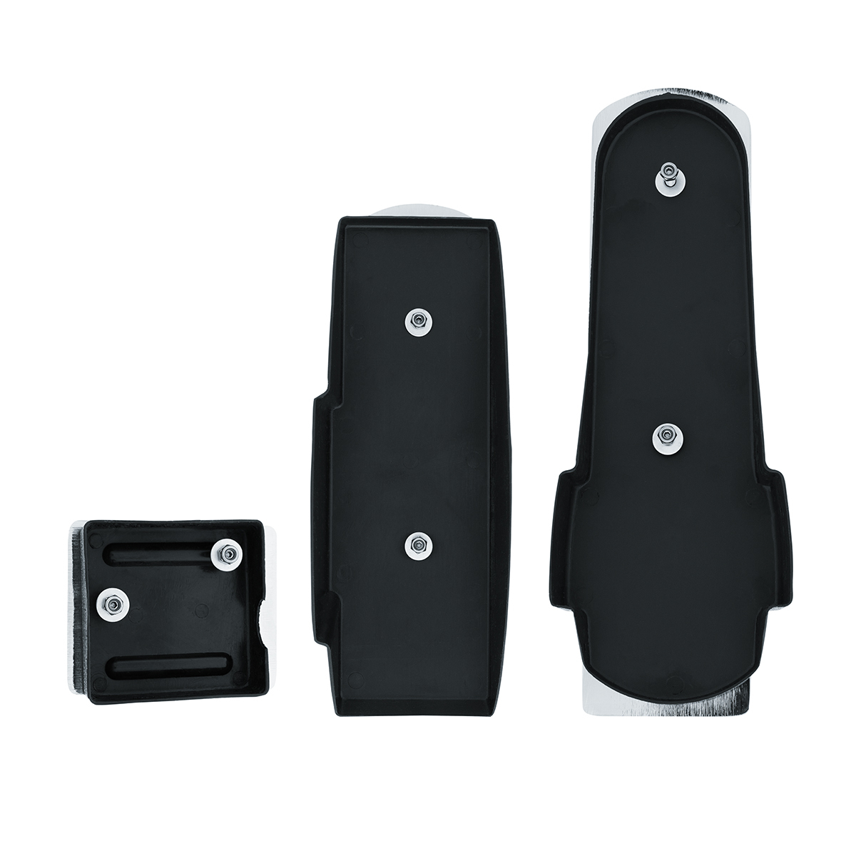 Chrome Pedal Set With Black Insert For Kenworth W900L (1990-2005), T800 (1986-2005), & T600 (1986-1993)
