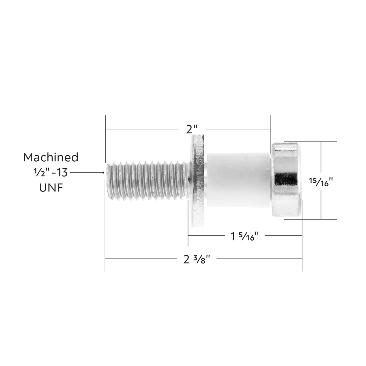 1/2"-13, 2" Long Door Striker Bolt For 1973-91 Chevy & GMC Truck