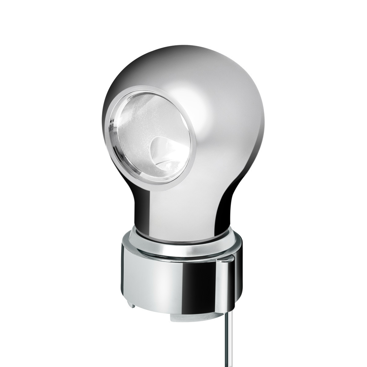 Thread-On Chrome Charlotte Gearshift Knob With LED 9/10 Speed Adapter-White LED