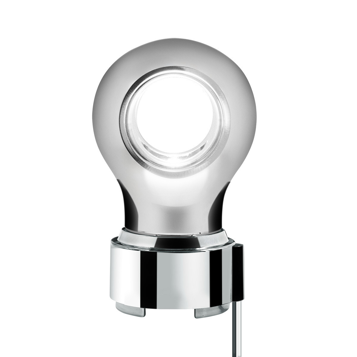 Thread-On Chrome Charlotte Gearshift Knob With LED 9/10 Speed Adapter-White LED