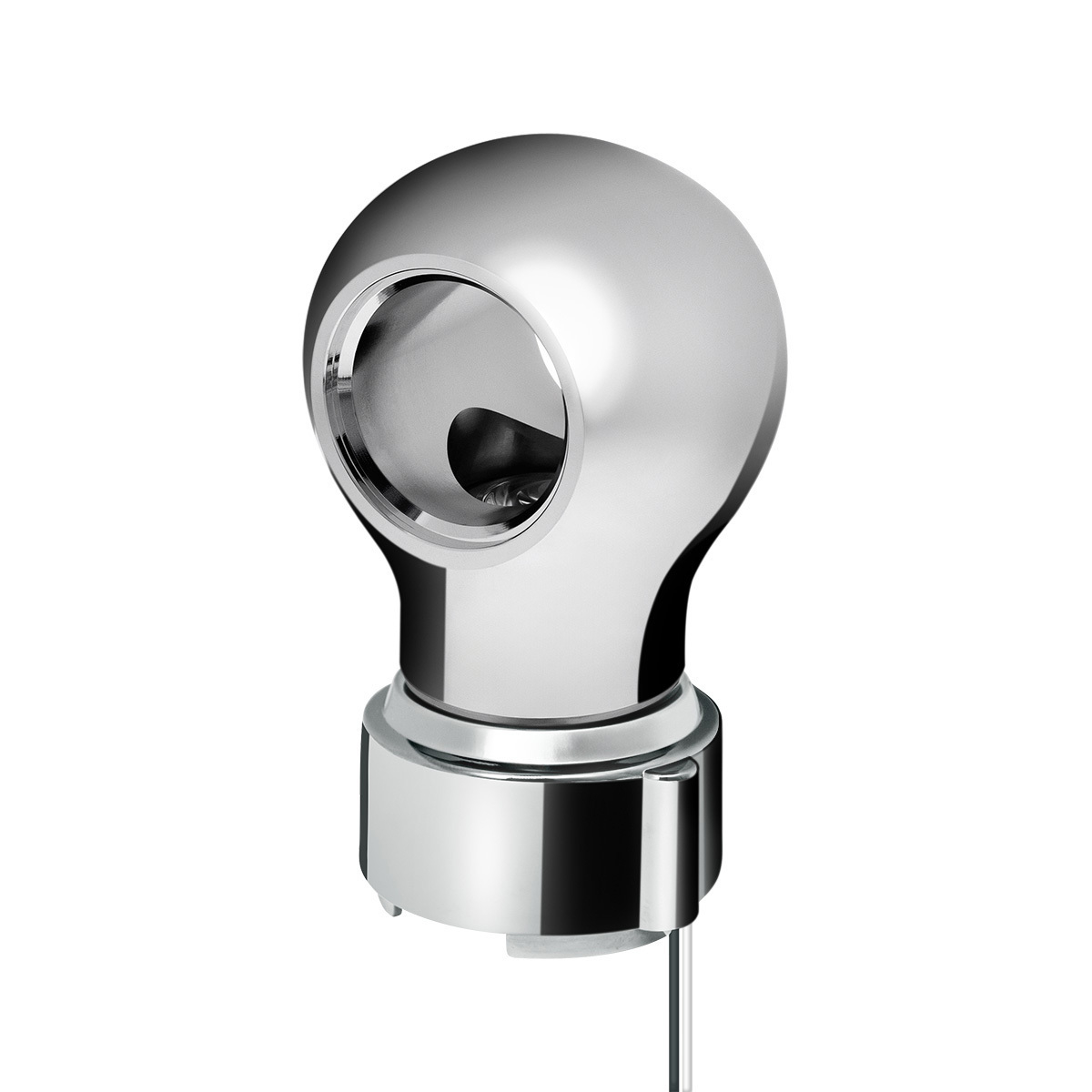 Thread-On Chrome Charlotte Gearshift Knob With LED 9/10 Speed Adapter-White LED