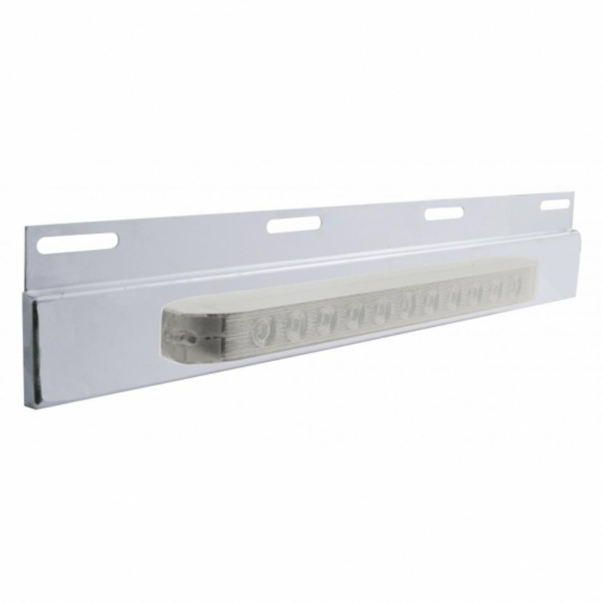 Stainless Top Mud Flap Plate With 11 LED 17" Light Bar - Amber LED/Clear Lens (Each)
