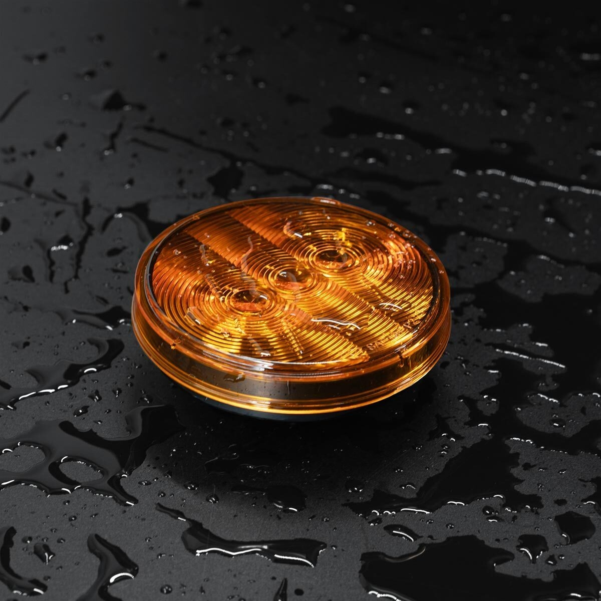 3 LED 4" Round Light(Turn Signal)-Amber LED/Amber Lens