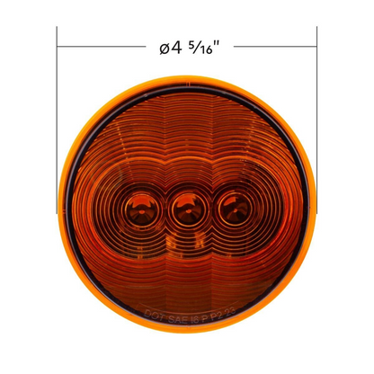 3 LED 4" Round Light(Turn Signal)-Amber LED/Amber Lens