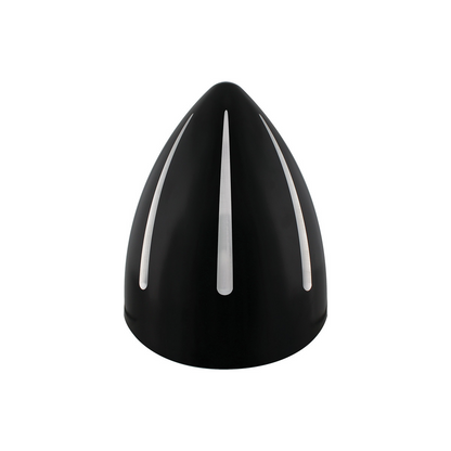 Black "Billet" Style Groove Headlight With Visor H4 Bulb With 34 White LED