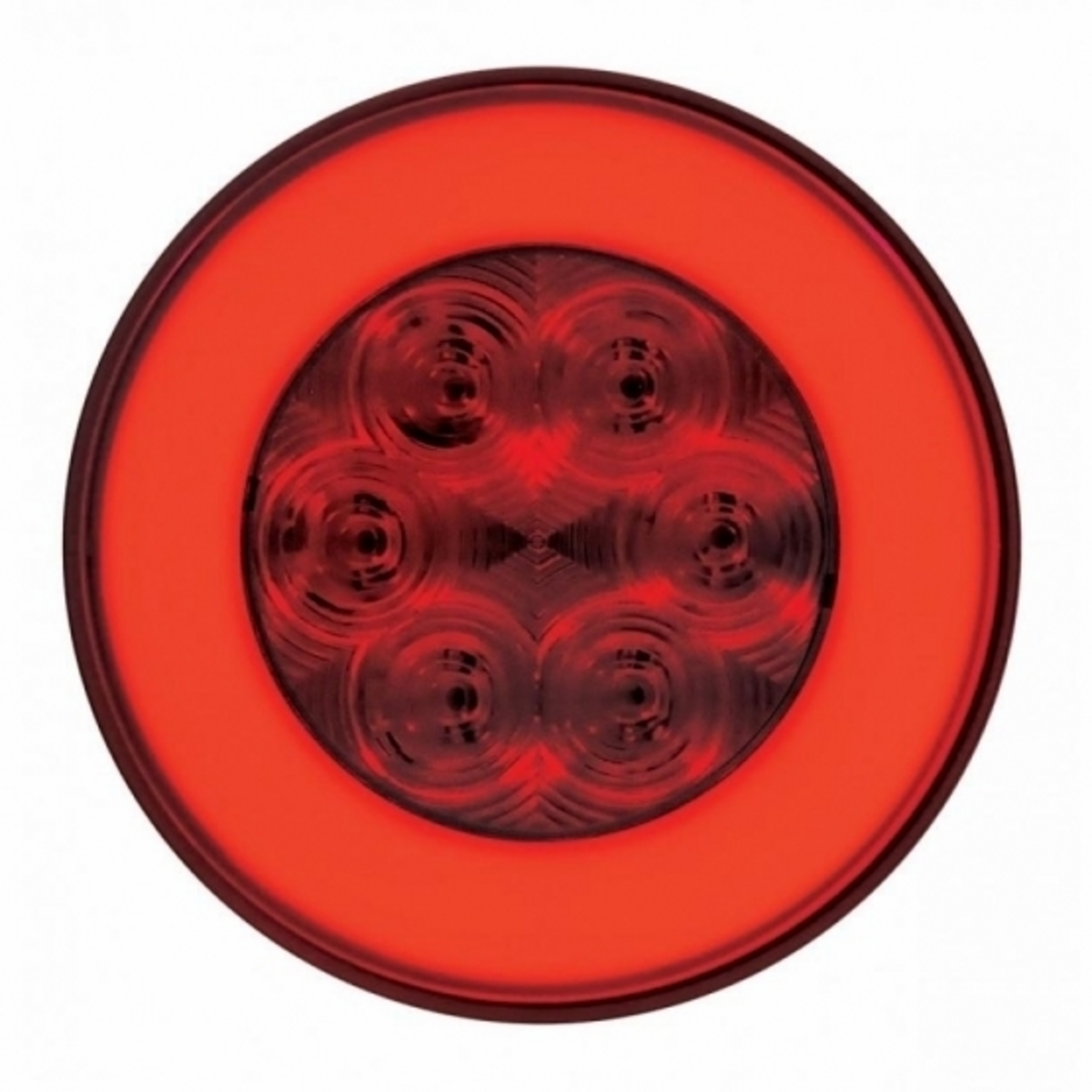 3-3/4" Bolt Pattern SS Spring Loaded Bar With 6X 21 LED 4" GloLight & Visors -Red LED & Lens (Pair)