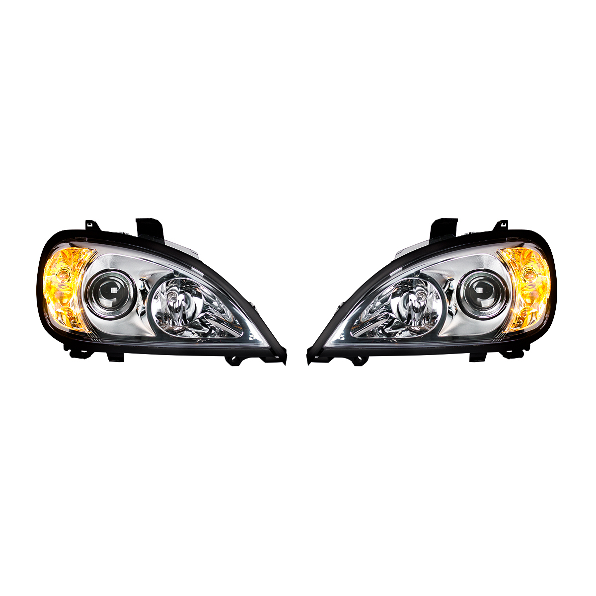 Chrome Projection Headlight Set For 2001-2020 Freightliner Columbia (Pair)