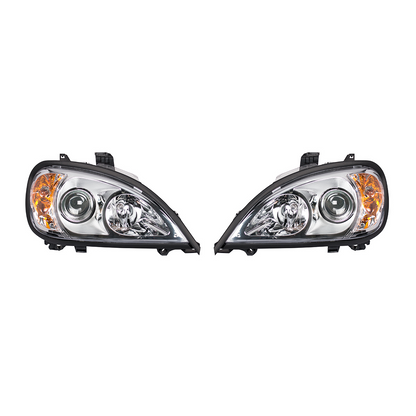Chrome Projection Headlight Set For 2001-2020 Freightliner Columbia (Pair)