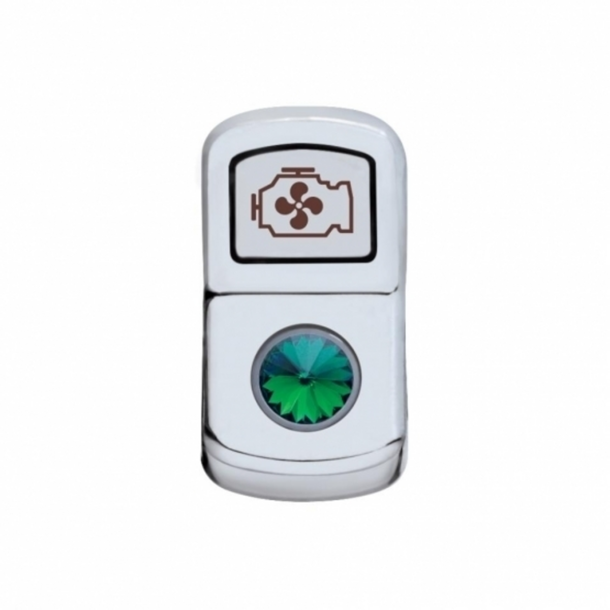 "Engine Fan" Rocker Switch Cover With Green Crystal