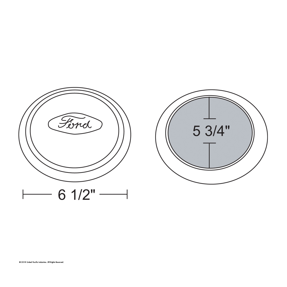 Stainless Steel "Ford" Script Oval Logo Hubcap For 1934 Ford 4-Cyl Car/Truck
