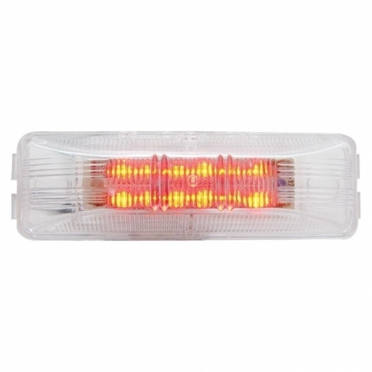 12 LED Rectangular Light (Clearance/Marker) - Red LED/Clear Lens