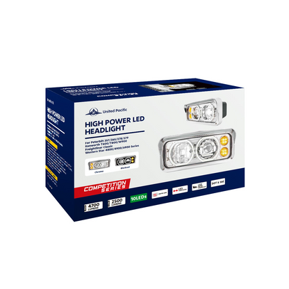 Blackout High Power Heated 10 LED Headlight With LED Turn & DRL-Driver
