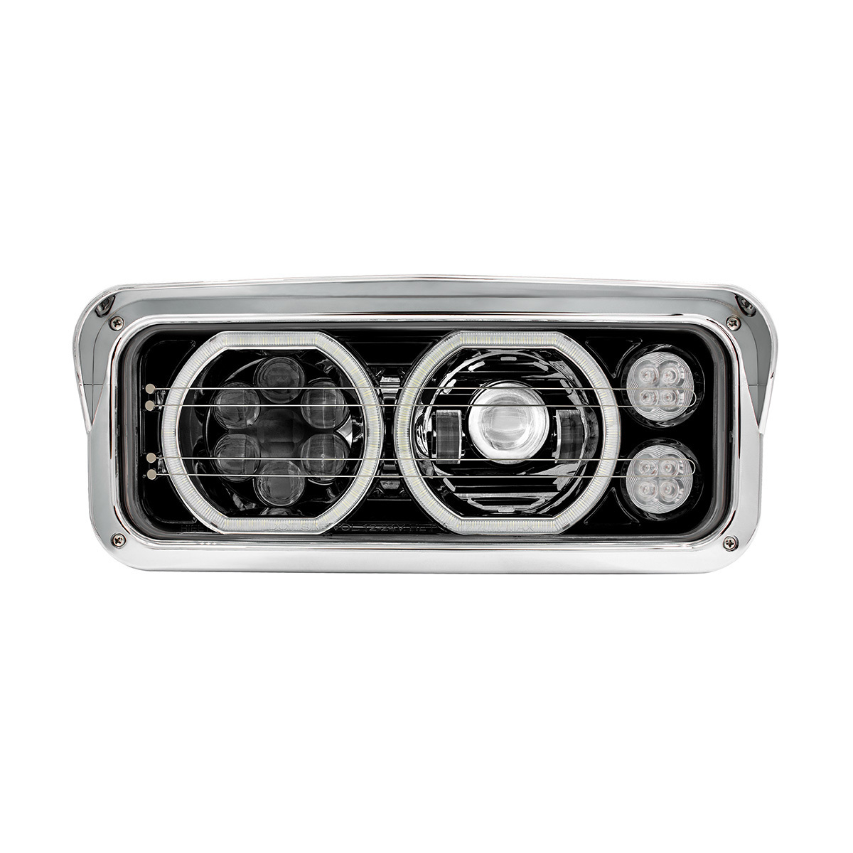 Blackout High Power Heated 10 LED Headlight With LED Turn & DRL-Driver