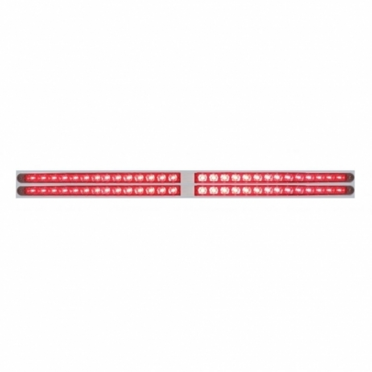 Chrome Top Mud Flap Plate With Four 14 LED 24" Light Bars - Red LED/Red Lens (Each)