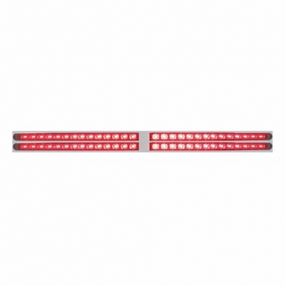 Chrome Top Mud Flap Plate With Four 14 LED 24" Light Bars - Red LED/Red Lens (Each)