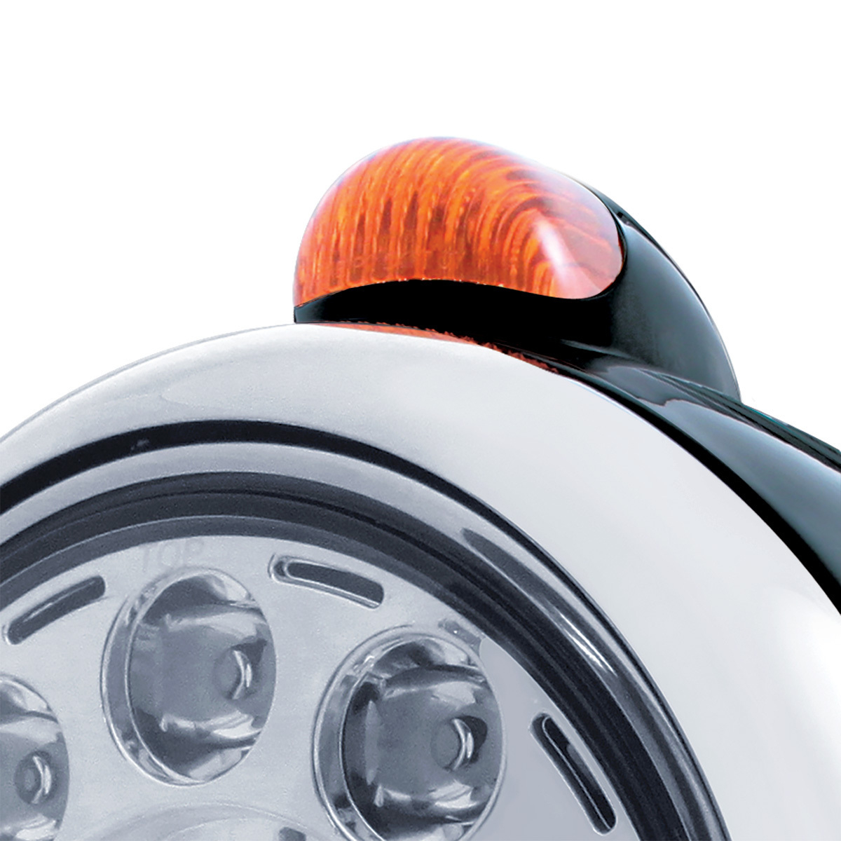 Black Guide 682-C Headlight 11 LED Bulb & Dual Mode LED Signal - Amber Lens