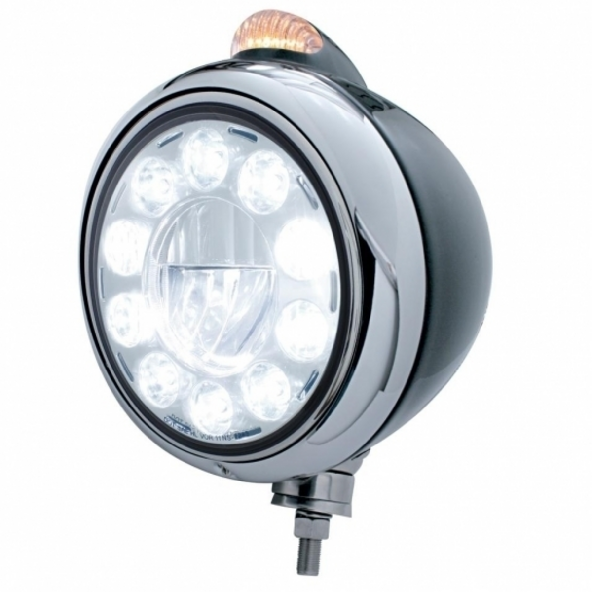 Black Guide 682-C Headlight 11 LED Bulb & Dual Mode LED Signal - Clear Lens