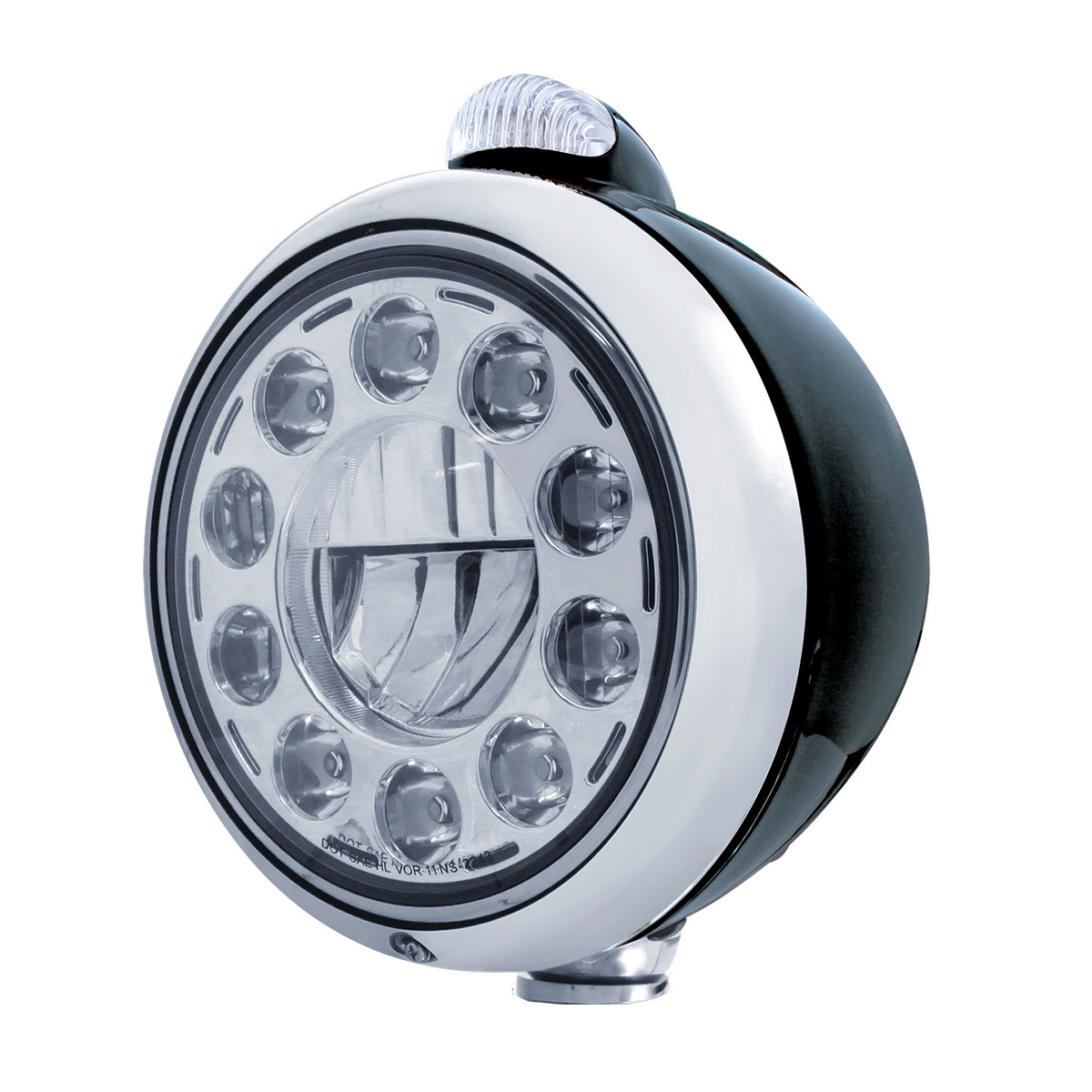 Black Guide 682-C Headlight 11 LED Bulb & Dual Mode LED Signal - Clear Lens