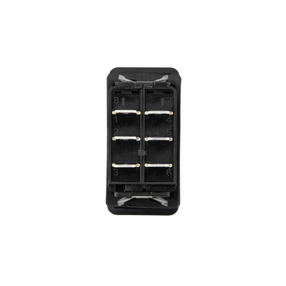 Black DPDT Mom. On/Off/On Rocker Switch (Carling S) 1 Pc