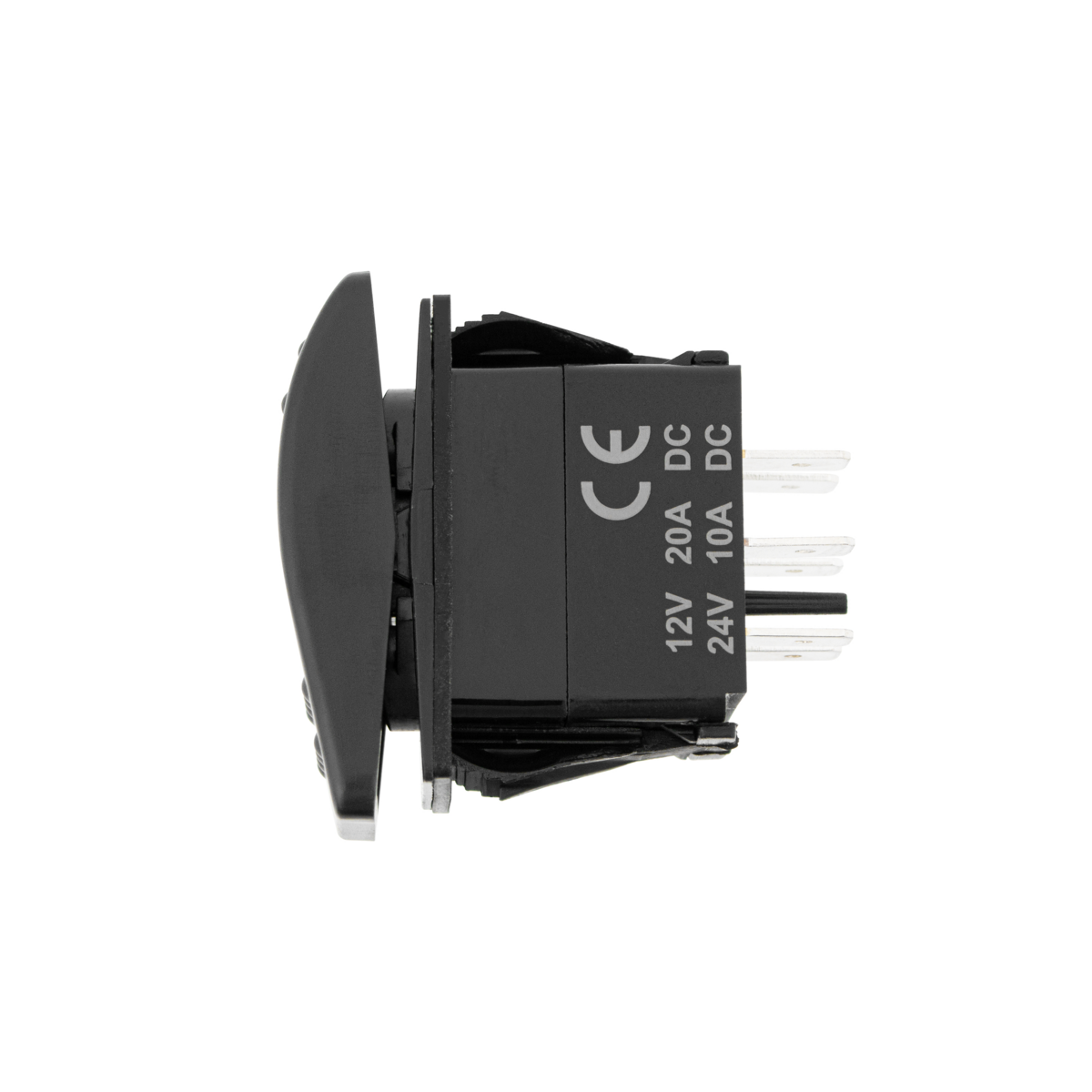Black DPDT Mom. On/Off/On Rocker Switch (Carling S) 1 Pc