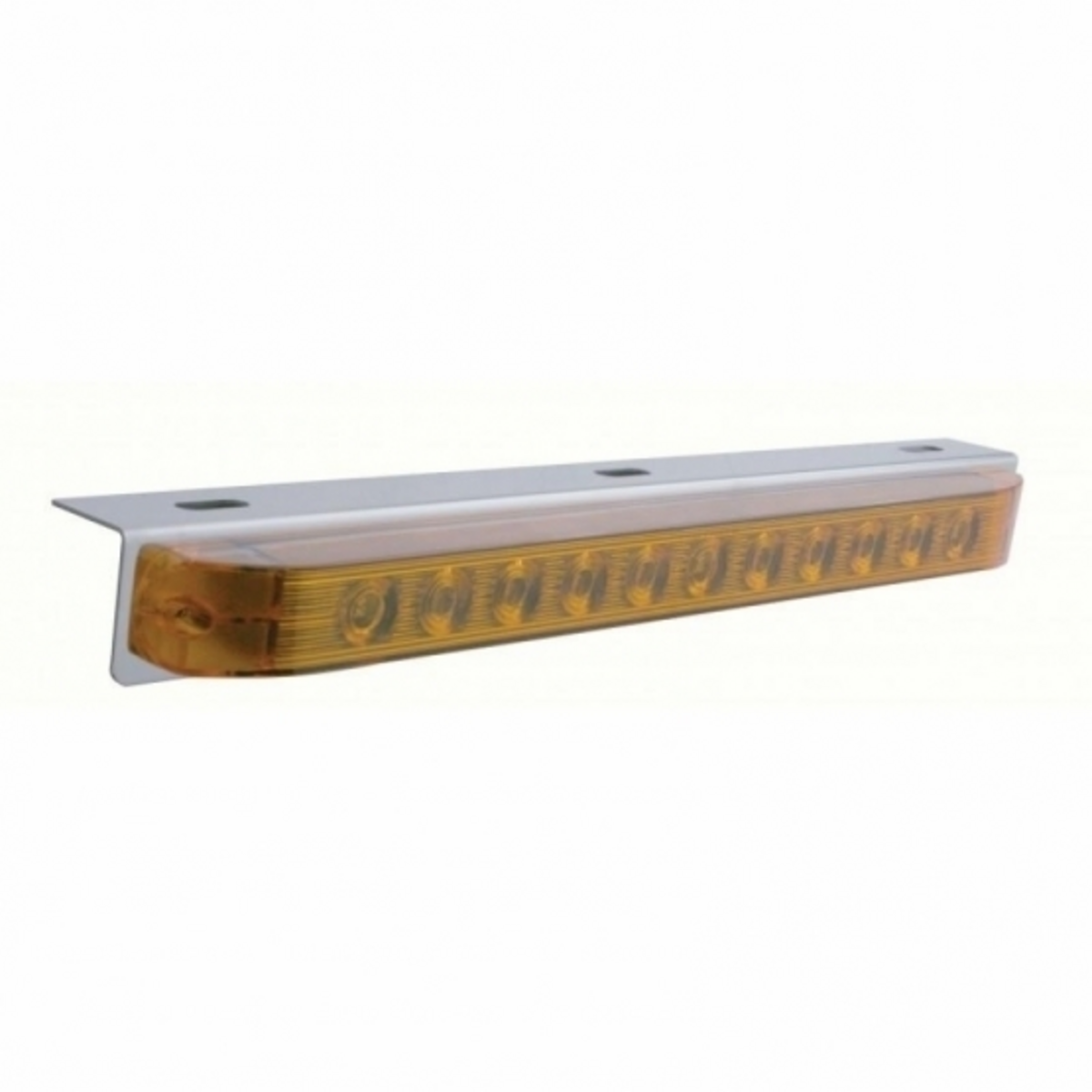 17-5/16" Stainless Light Bracket With 11 LED 17" Light Bar - Amber LED/Amber Lens