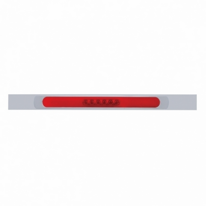 Chrome Top Mud Flap Plate With 28 LED 17" GloLight Bar & Bezel - Red LED/Red Lens (Each)