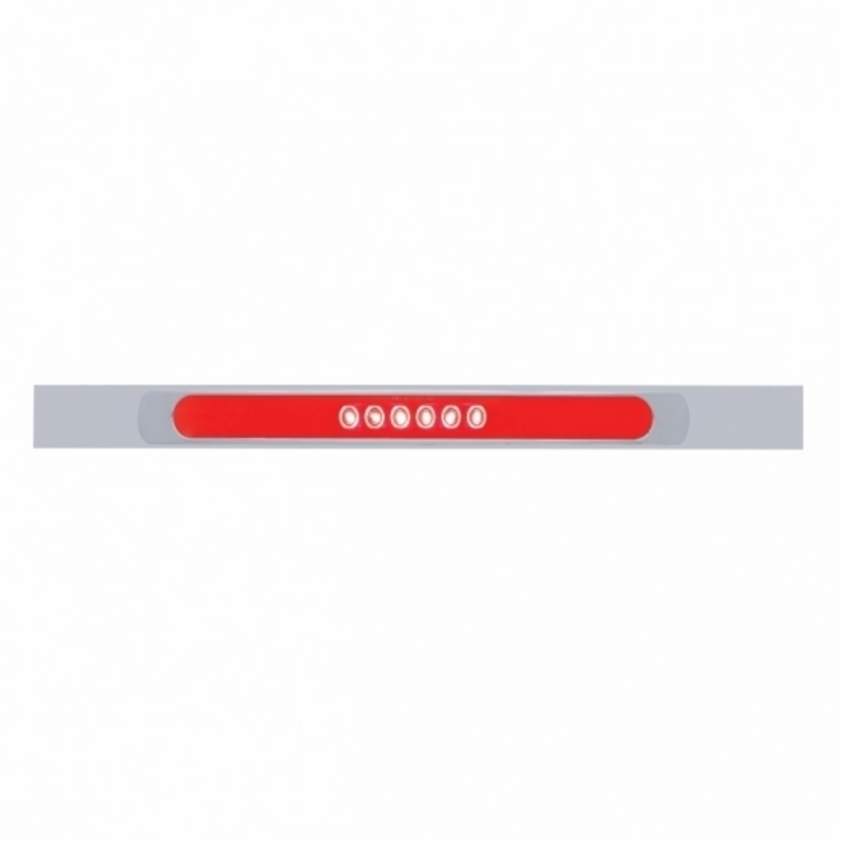 Chrome Top Mud Flap Plate With 28 LED 17" GloLight Bar & Bezel - Red LED/Red Lens (Each)