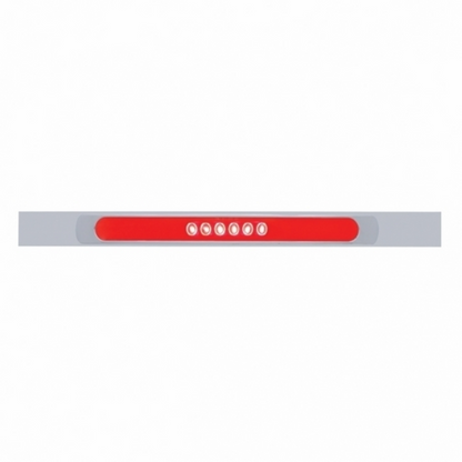 Chrome Top Mud Flap Plate With 28 LED 17" GloLight Bar & Bezel - Red LED/Red Lens (Each)