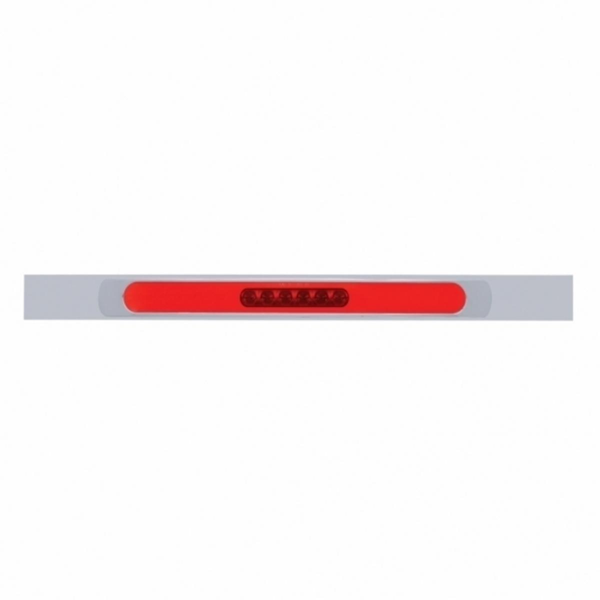 Chrome Top Mud Flap Plate With 28 LED 17" GloLight Bar & Bezel - Red LED/Red Lens (Each)
