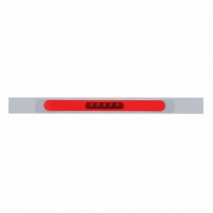 Chrome Top Mud Flap Plate With 28 LED 17" GloLight Bar & Bezel - Red LED/Red Lens (Each)
