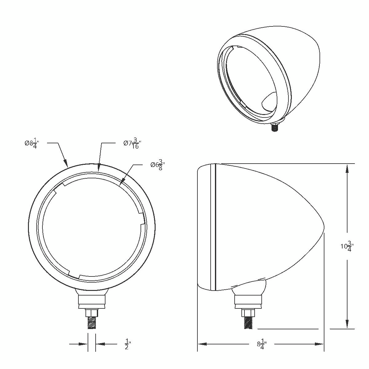 Chrome Guide 682-C Headlight Housing