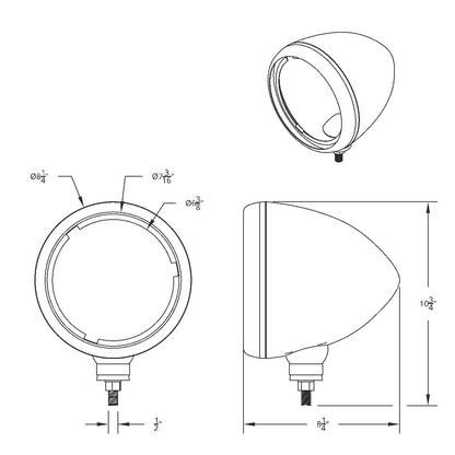 Chrome Guide 682-C Headlight Housing