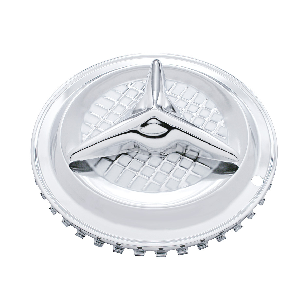 14" Chrome 3-Bar Fiesta Style Hubcaps (4/Set)