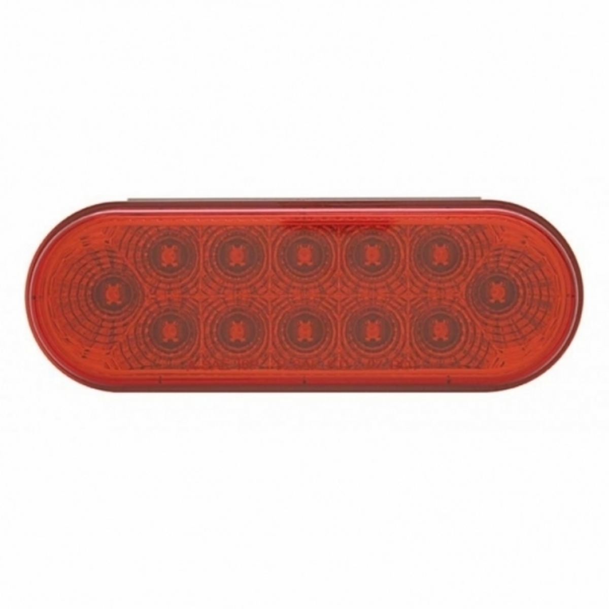 2.5" Bolt Pattern SS Spring Loaded Bar With 6 Oval 12 LED Lights & Bezel -Red LED & Lens (Pair)