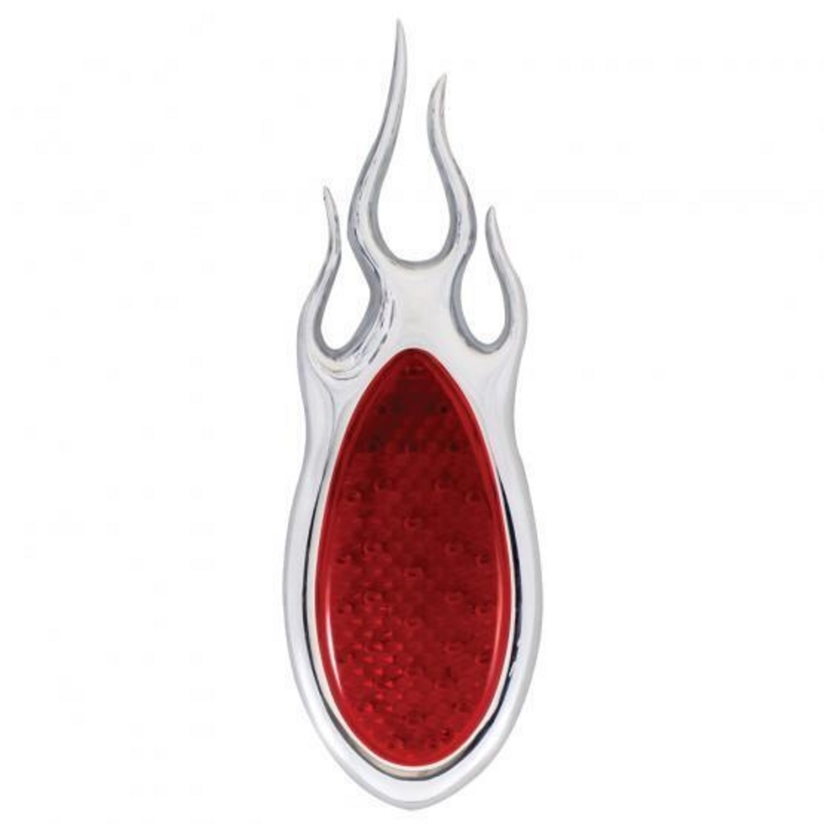 12V 1938-39 Ford Style LED Tail Light With Flame Chrome Flush Mount Bezel