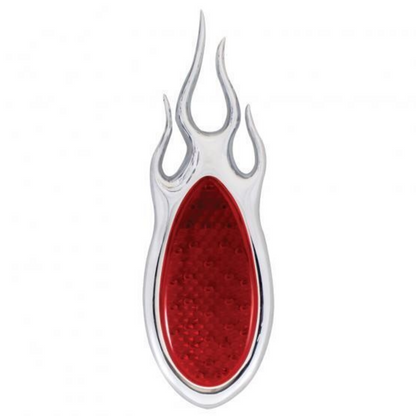 12V 1938-39 Ford Style LED Tail Light With Flame Chrome Flush Mount Bezel