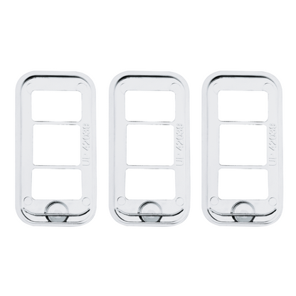 Rocker Switch Cover With 3 Openings & Color Crystal For Freightliner- Candy Red (3-Pack)