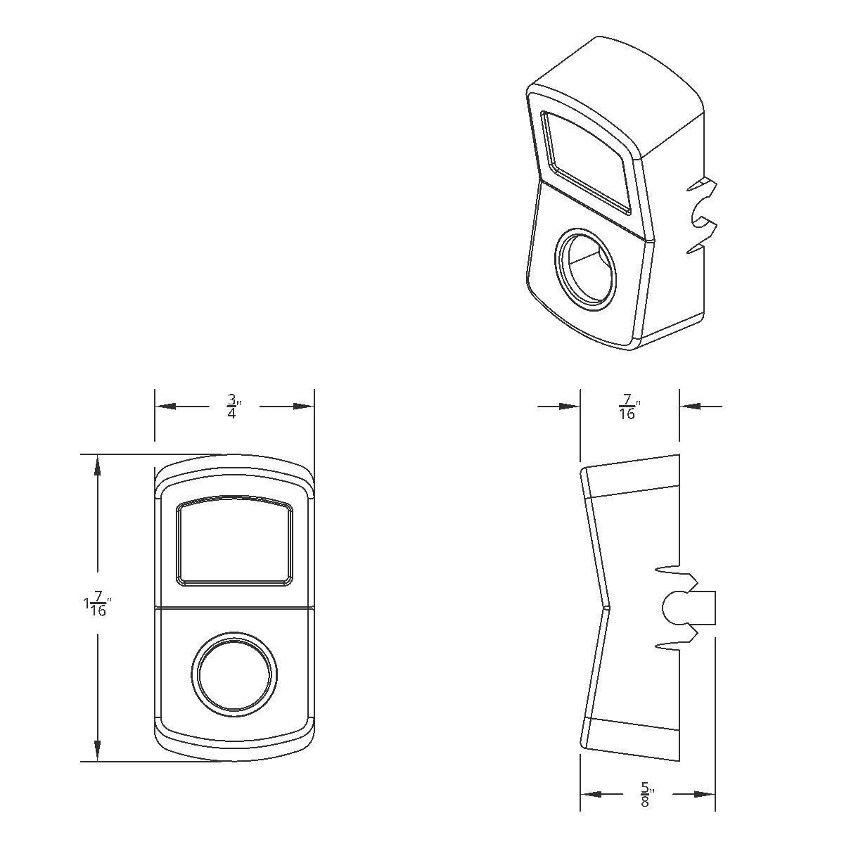 "Load Light" Rocker Switch Cover - Indented (Bulk)
