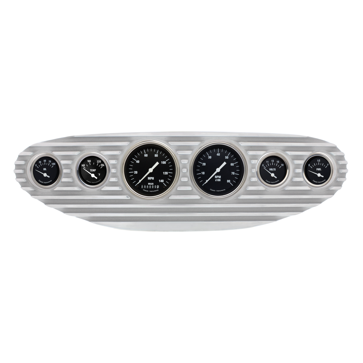 Finned Style Aluminum 6-Gauge Dash Panel