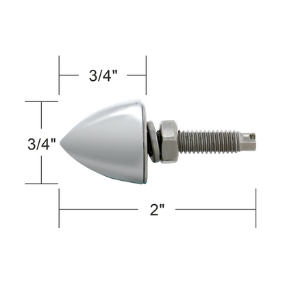 Chrome Bullet License Plate Fastener (4-Pack)