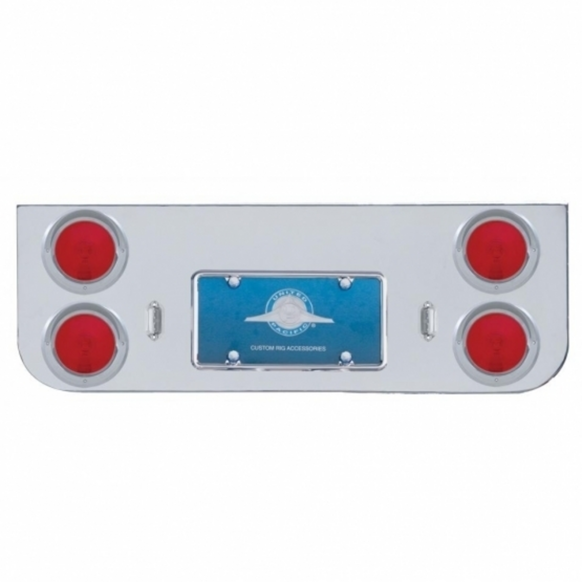 Chrome Rear Center Panel With Four 4" Lights & Visors