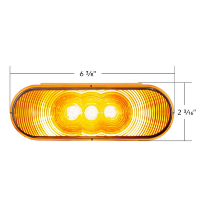 3 LED 6" Oval Light(Turn Signal)-Amber LED/Amber Lens