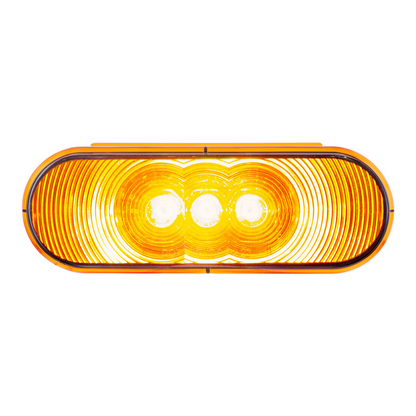 3 LED 6" Oval Light(Turn Signal)-Amber LED/Amber Lens