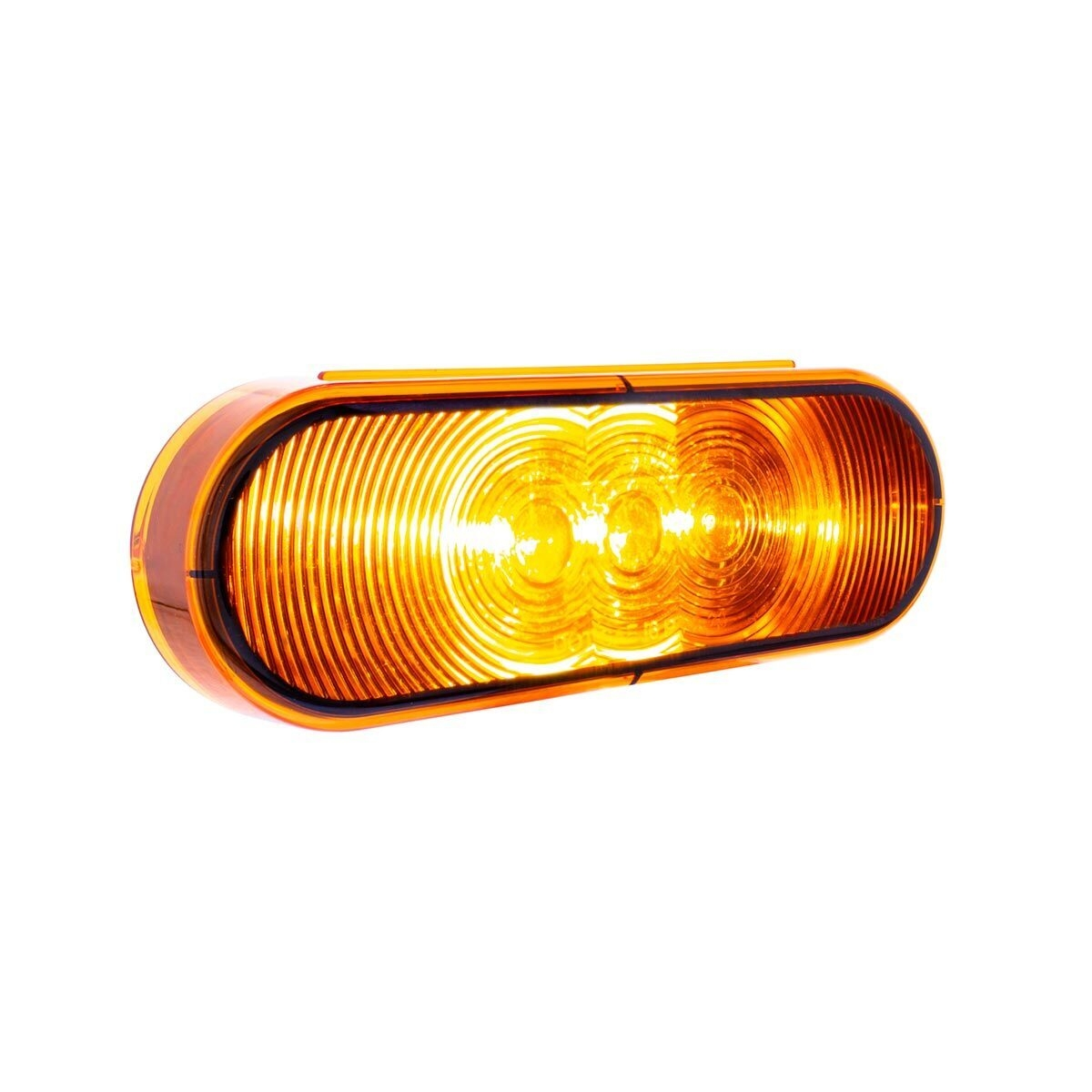 3 LED 6" Oval Light(Turn Signal)-Amber LED/Amber Lens